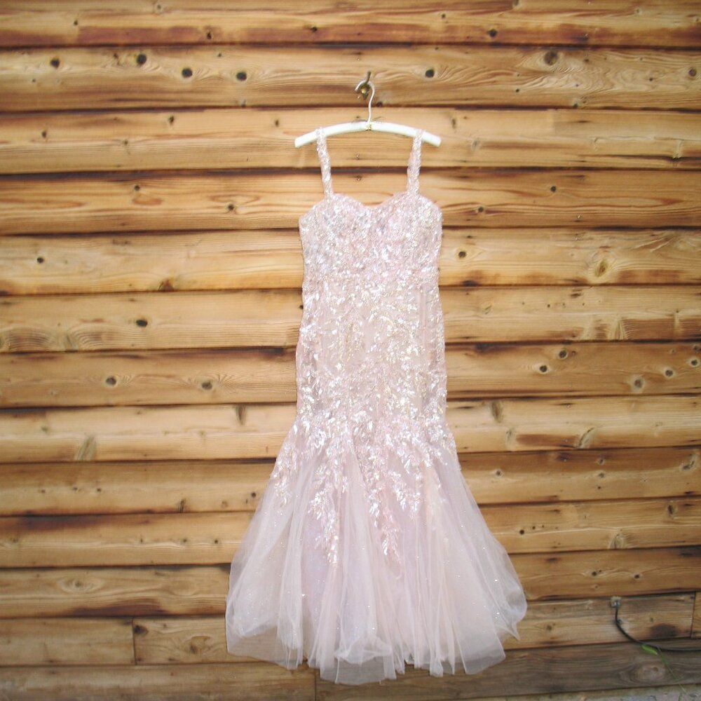 Mac Duggal 20559 Pink Corset Detailed Embellished Gown Dress - Picture 5 of 13